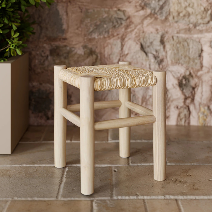 Tabouret en branche de teck H35,5 cm - Popa