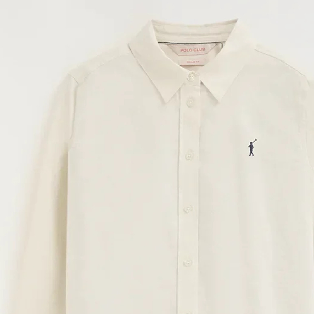 Camicia oxford crema regular fit con ricamo Rigby Go