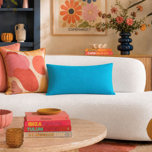 Coussin non déhoussable en coton uni - Turquoise