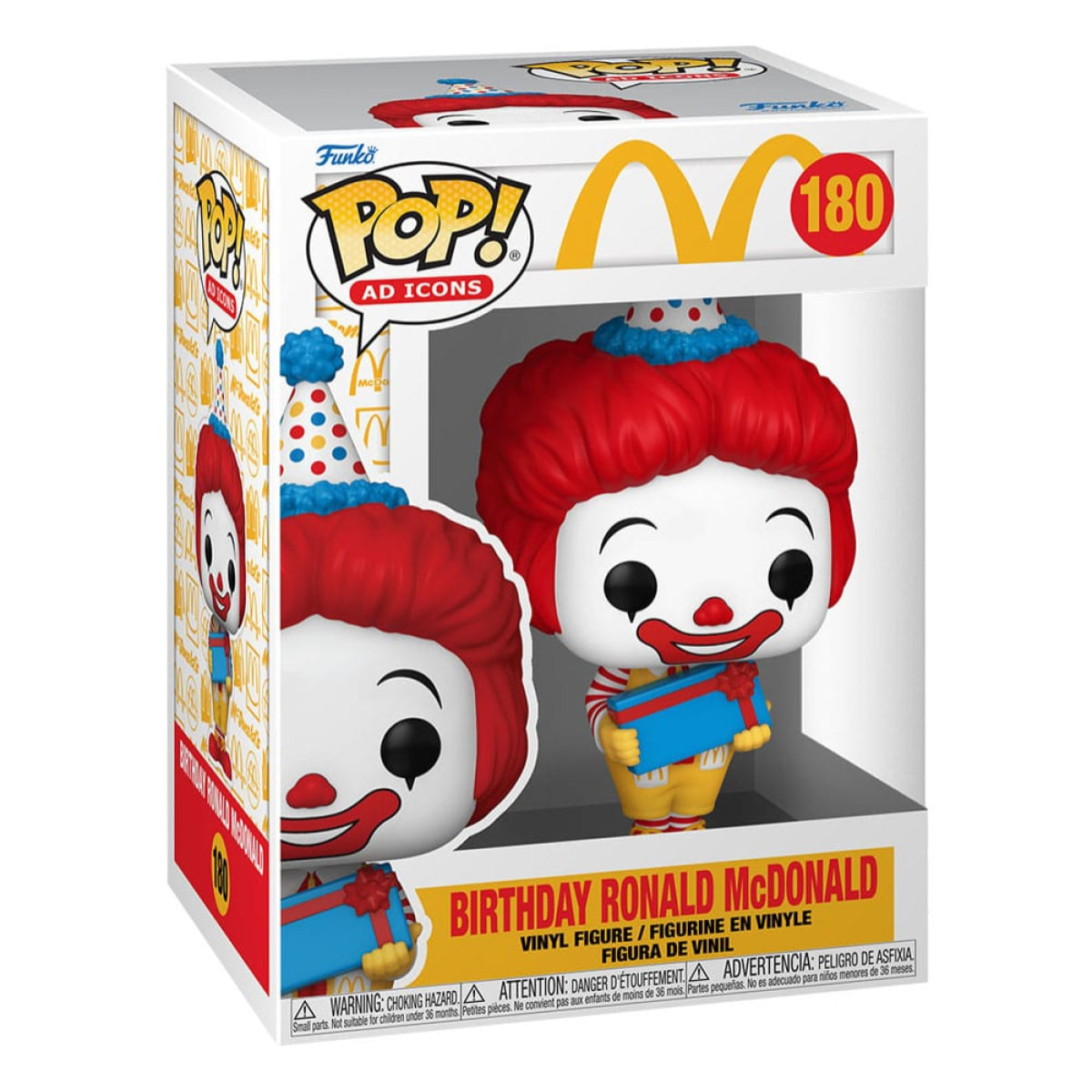 McDonalds Funko Pop! Icone Vinile Figura Compleanno Ronald McDonalds 9 Cm