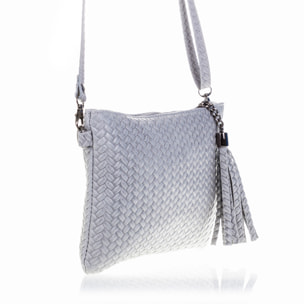 Oleggio Borsa a tracolla Donna.Pelle autentica Camoscio Inciso Zigzag