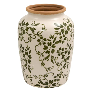 Vase en céramique Lisière H.19cm vert