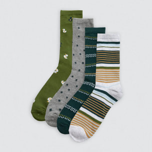 Confezione da 4 calzini stampati