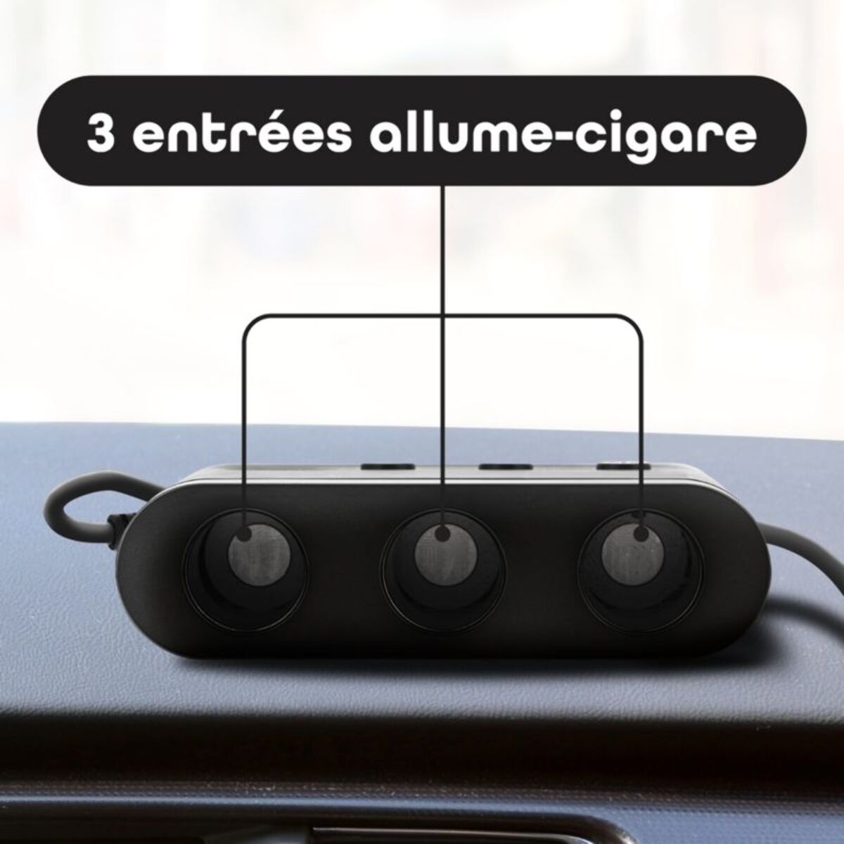 Chargeur allume cigare TNB Station de charge 65W 7 en 1  USB-C noir