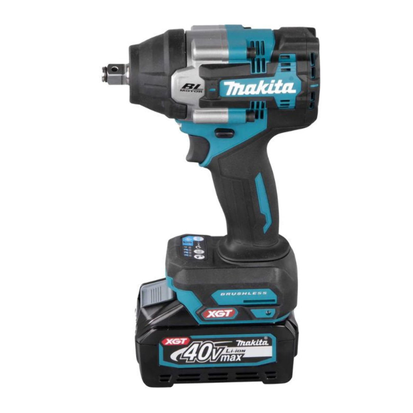 Pistola de pernos 1/2'' 750Nm 40V max MAKITA 2 batt. BL4040 + cargador - TW007GM201
