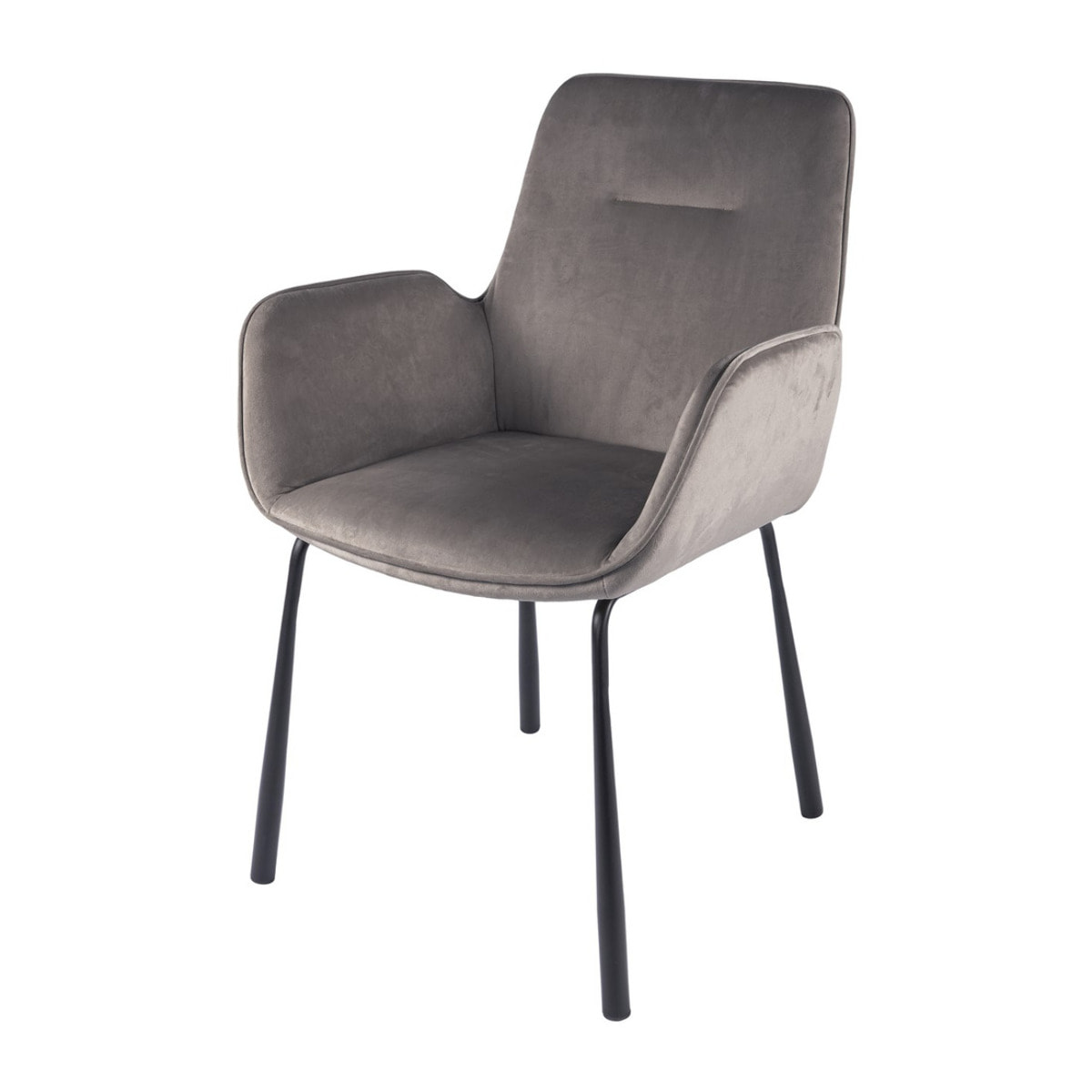 Sedia Eliot 125 con Braccioli in Velluto Grigio