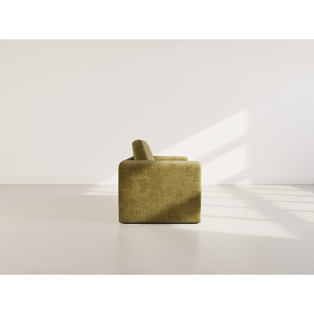 Marilia - Canapé 2 places convertible déplimousse en velours texturé - Vert Olive