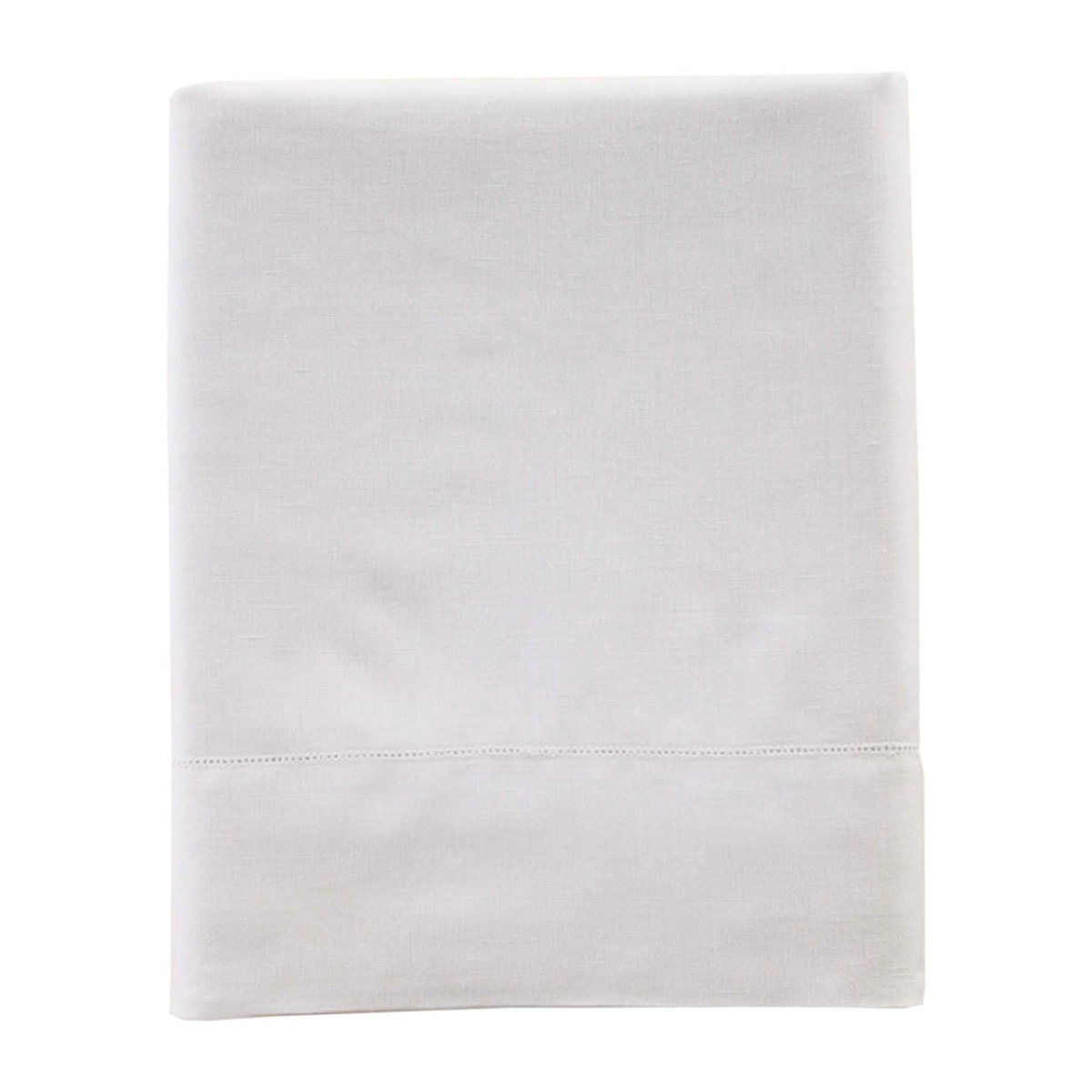 Drap plat uni en lin, Made in France, CYTHÈRE , Blanc