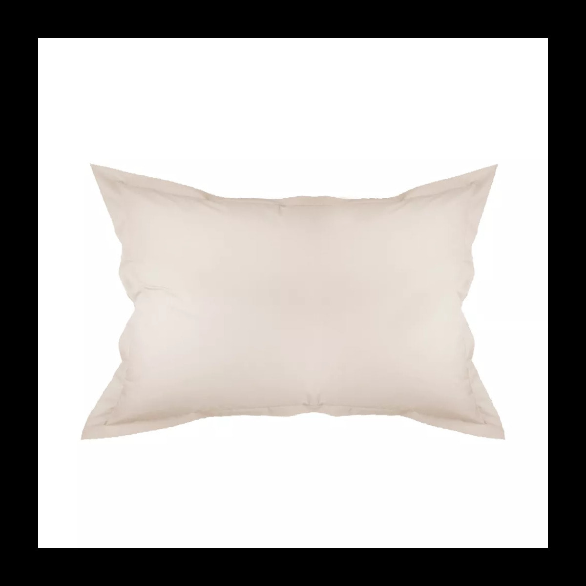 Taie d'oreiller percale de coton uni beige Olana lin