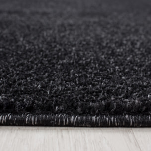 CALIFORNIE - Tapis rond uni à poils courts Anthracite