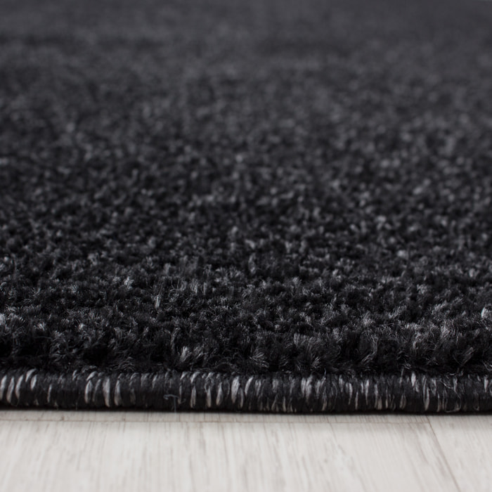 CALIFORNIE - Tapis rond uni à poils courts Anthracite