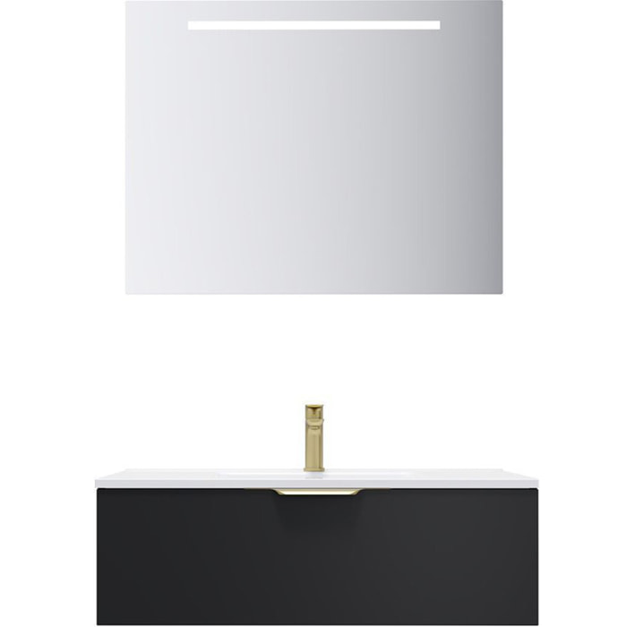 Ensemble vasque intégrée 1 tiroir + miroir - VENICE