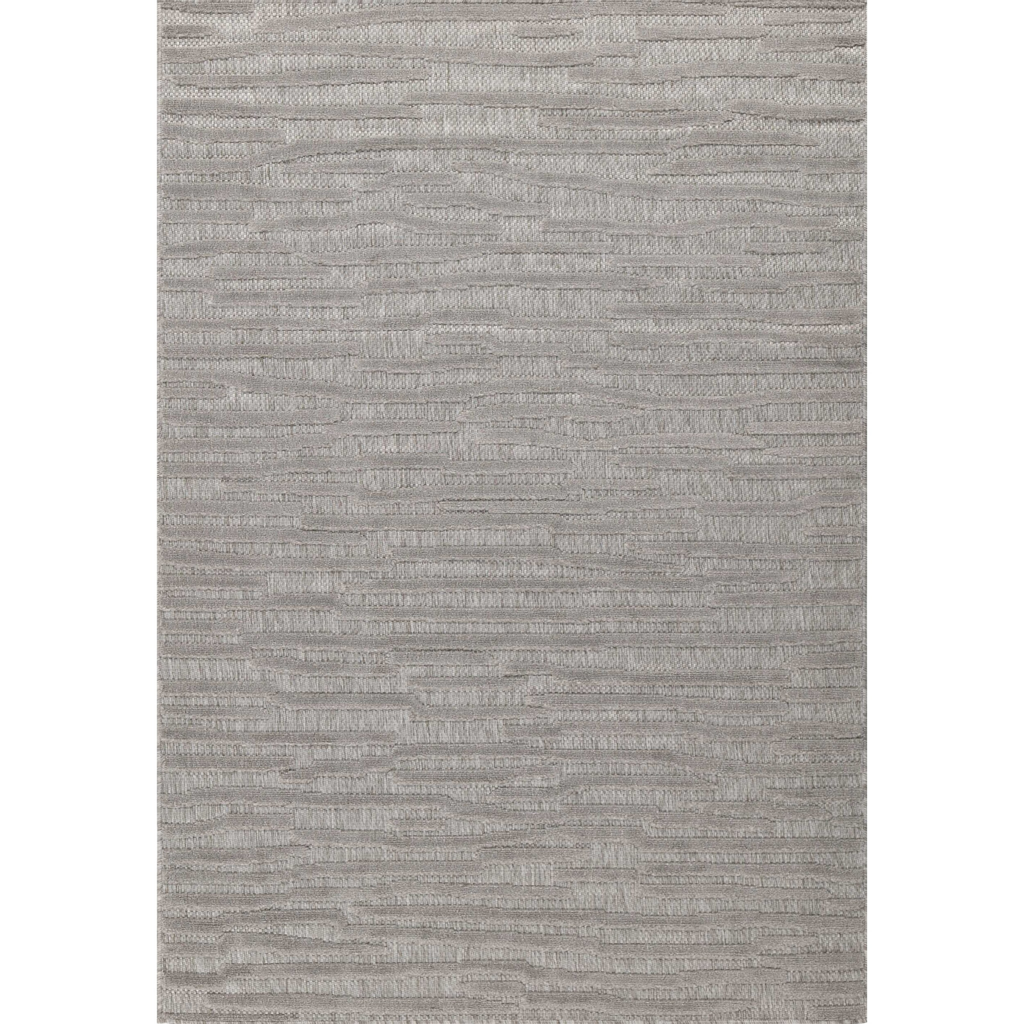 SANTORINI - Tapis d'intérieur/extérieur à motifs en relief rayure - Gris