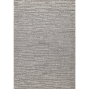 SANTORINI - Tapis d'intérieur/extérieur à motifs en relief rayure - Gris