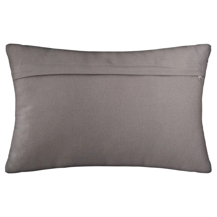 Coussin - motifs otto - coton - gris - 30X50 cm