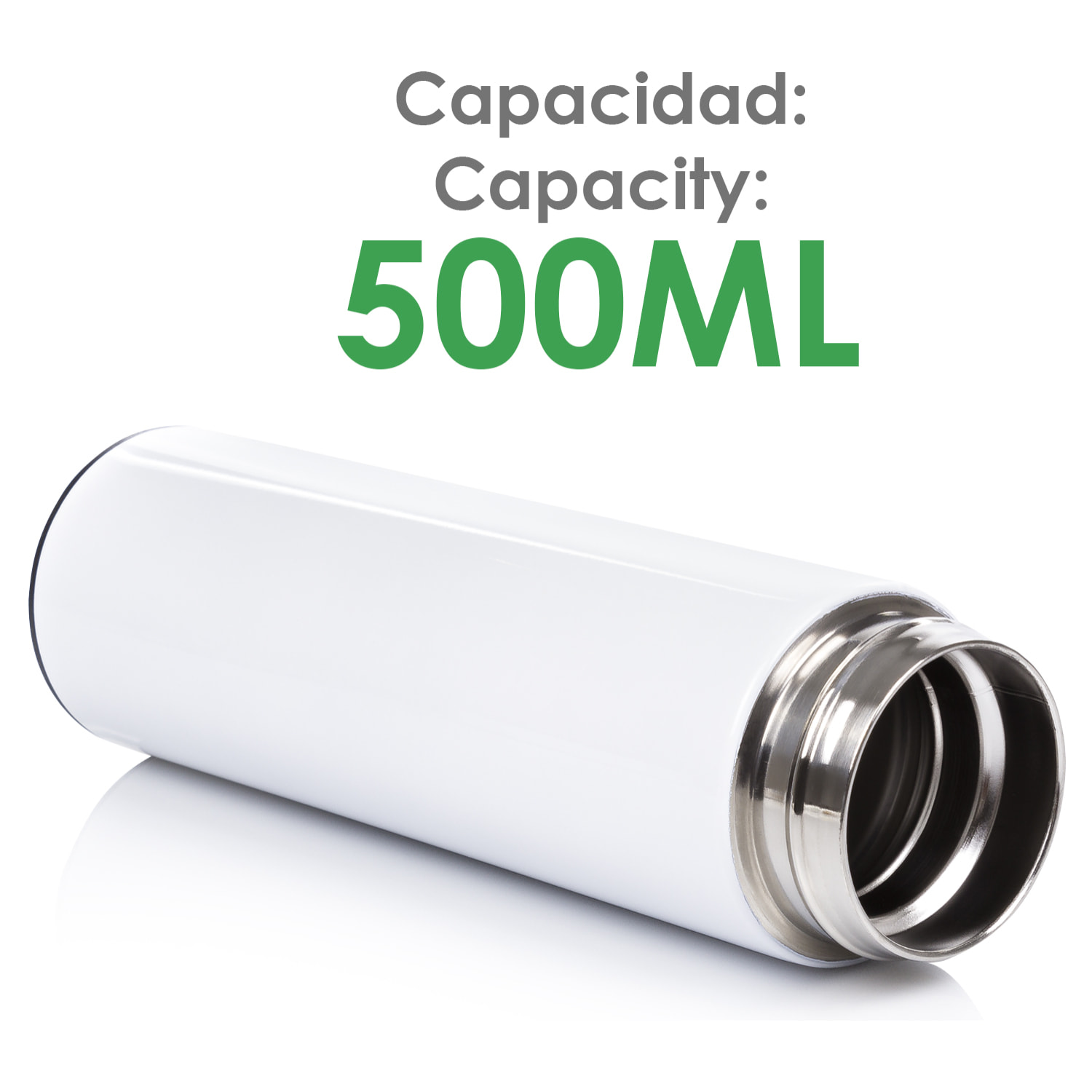 Termo sportivo da 500 ml con indicatore di temperatura intelligente. Bottiglia d'acqua isolata sottovuoto, fino a 12 ore di mantenimento del calore.