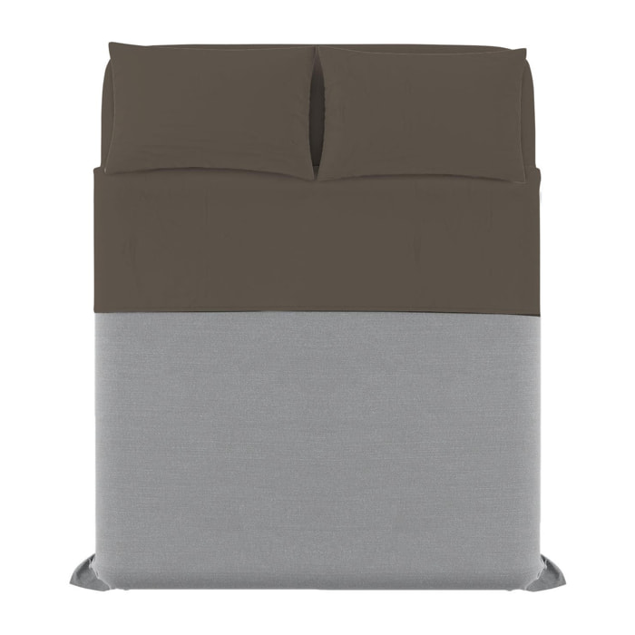 COMPLETO LETTO MAX COLOR MADE IN ITALY COTONE- MARRONE MATRIMONIALE