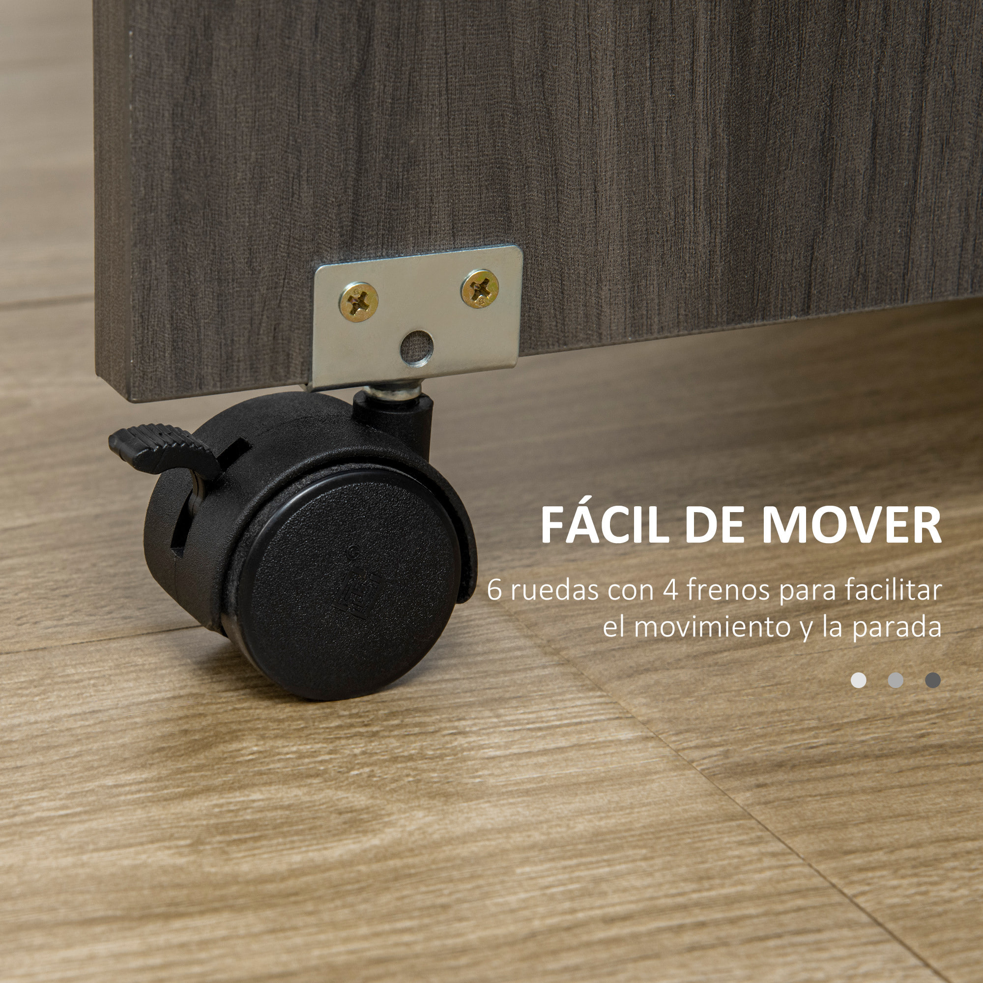 Mesa Plegable de Comedor, Mesa de Cocina Plegable, con Ruedas, Alas Abatibles, 2 Cajones, Estante y Armario, Hasta 6 Personas, para Salón, Espacio Pequeño, 120x60x76,5 cm, Gris