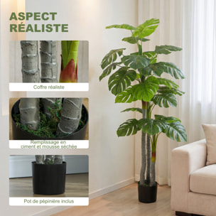 Arbre Monstera Artificiel 150 cm en Pot Décoration de Bureau ou Maison