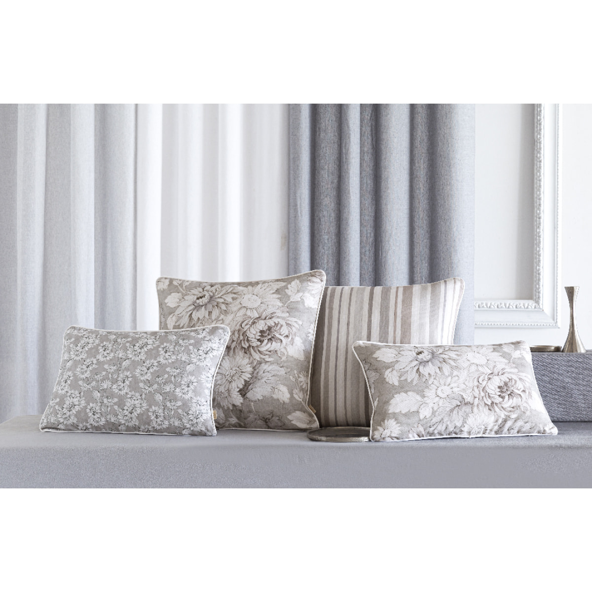 2 Fundas de cojín BOLONIA 30x50 cm - gris