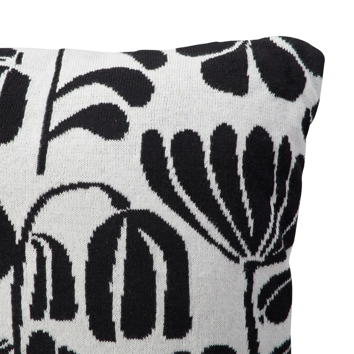 Coussin effet tricot "Twisted lime" noir & blanc 40x40cm