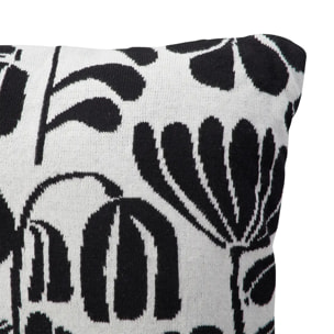 Coussin effet tricot "Twisted lime" noir & blanc 40x40cm