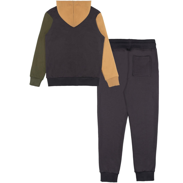 Tuta invernale da bambino con cappuccio e zip Leone 1947 Color Block