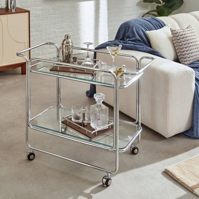 Desserte Hornell argent 92x40cm