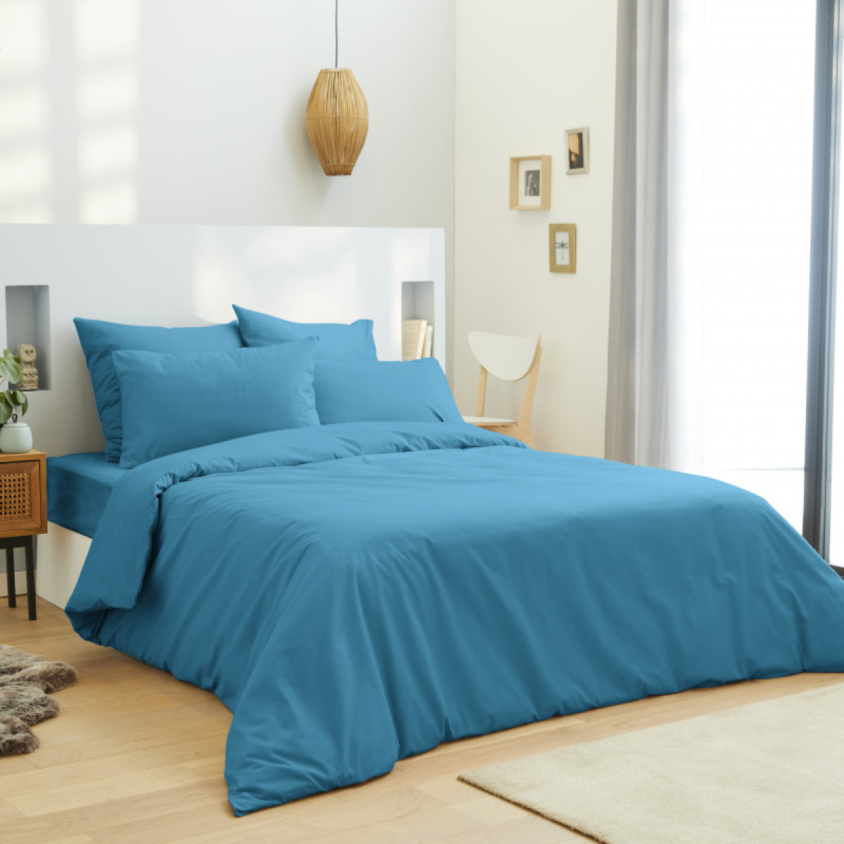 Housse de couette Turquoise / 100% Coton / 57 Fils/cm²