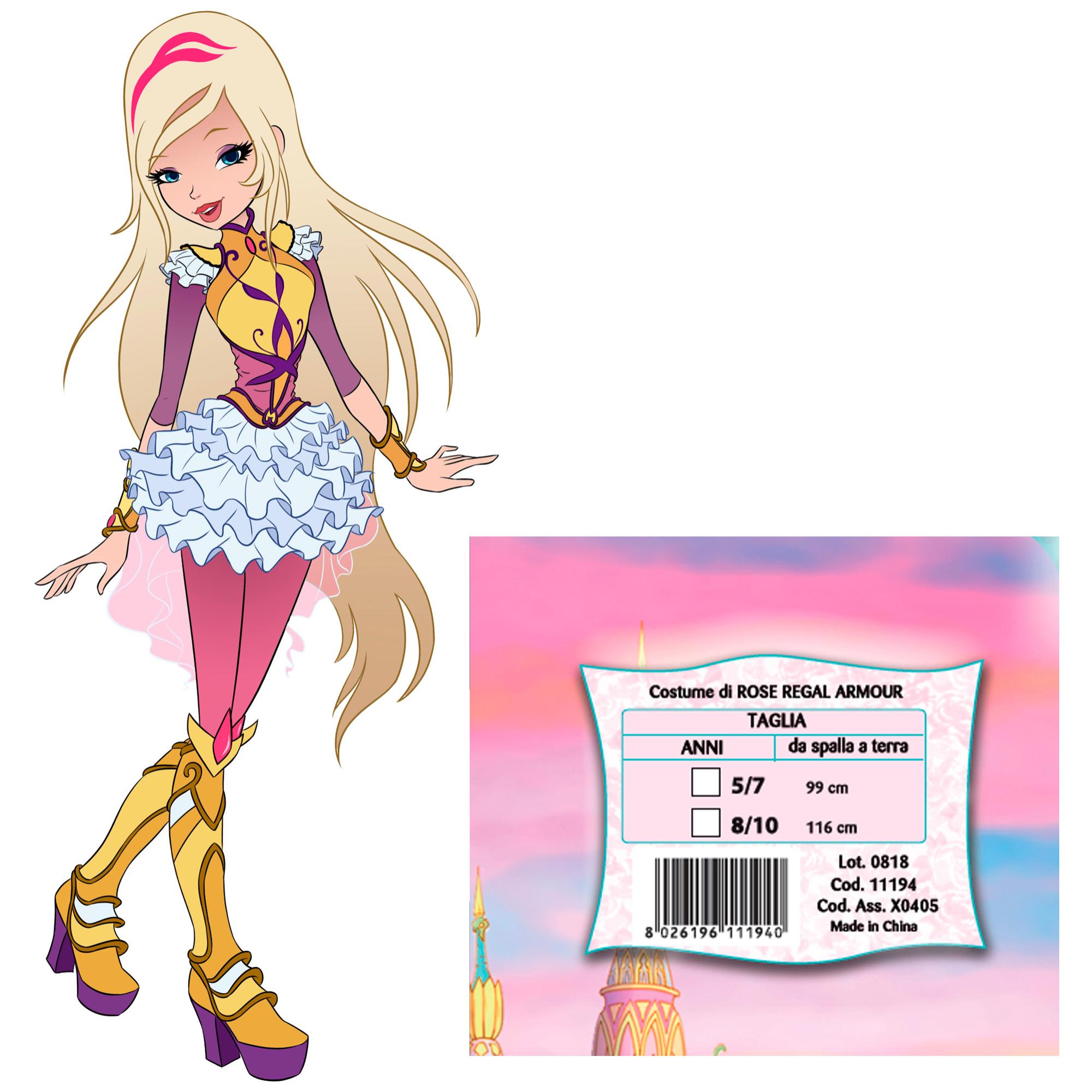 Rose Cinderella Armatura Regale Costume Regal Academy Bambina