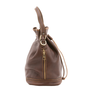 Borsa a secchiello  unisex In Vera pelle Made in Italy 24x30x16 cm