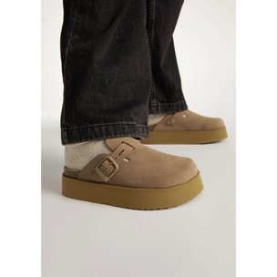 Zuecos de mujer con plataforma con forro de pelo Vibe Clog