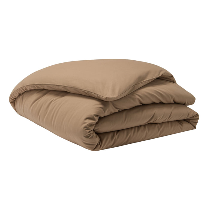 Housse de couette unie en percale de coton, PREMIÈRE, Beige
