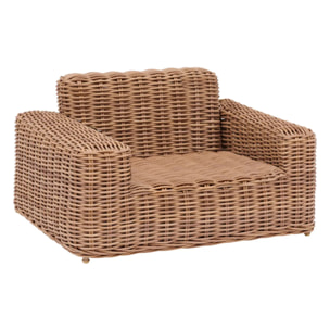 Fauteuil de salon de jardin "Savinia tahini" en aluminium traité époxy