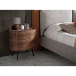 Mesa de noche de nogal 60x42x60cm
