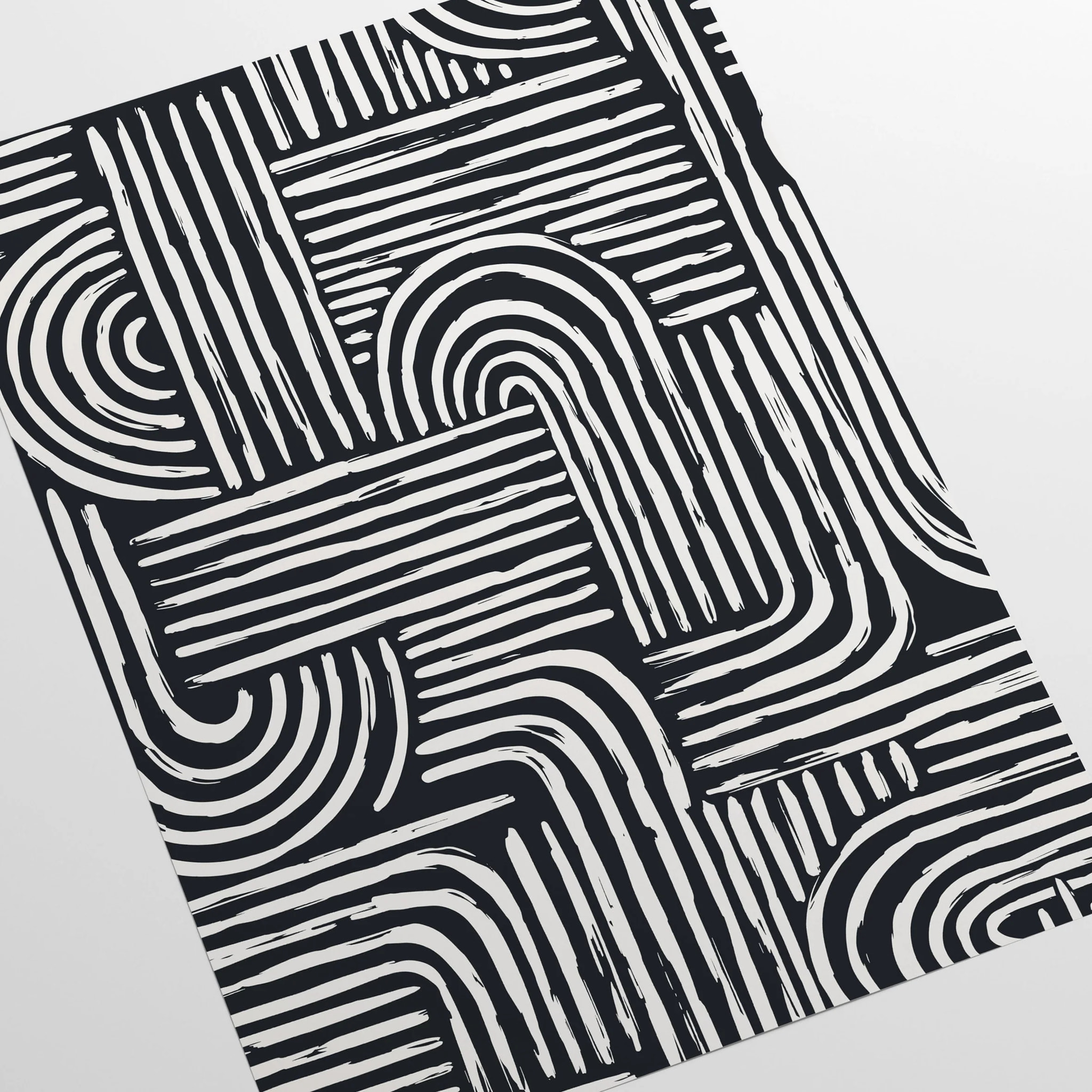 Carta da Parati Righe Nere