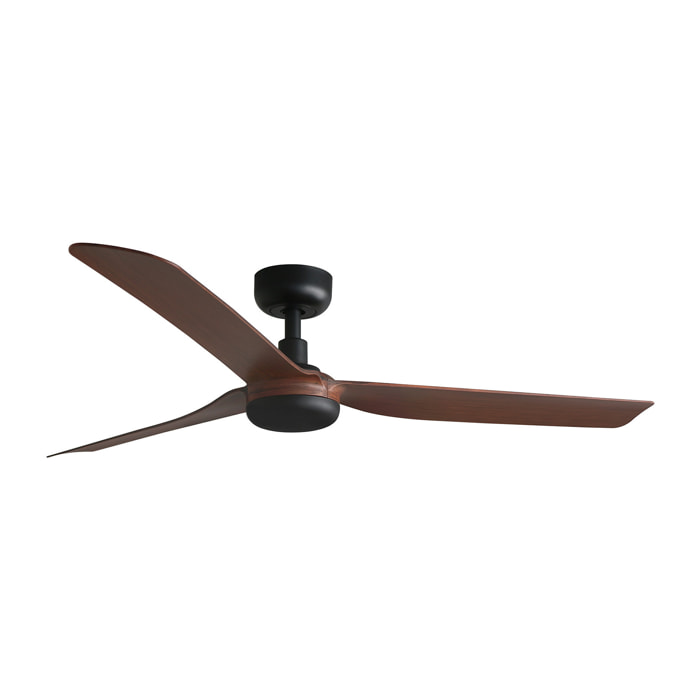 PUNT M Ventilateur noir/bois foncé DC