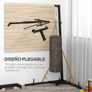 Soporte de Saco de Boxeo de Pie Soporte para Bolsas de Boxeo Plegable con Altura Ajustable para Bolas de Velocidad Entrenamiento en Gimnasio Hogar Carga 60 kg 170x90x182-225 cm Negro