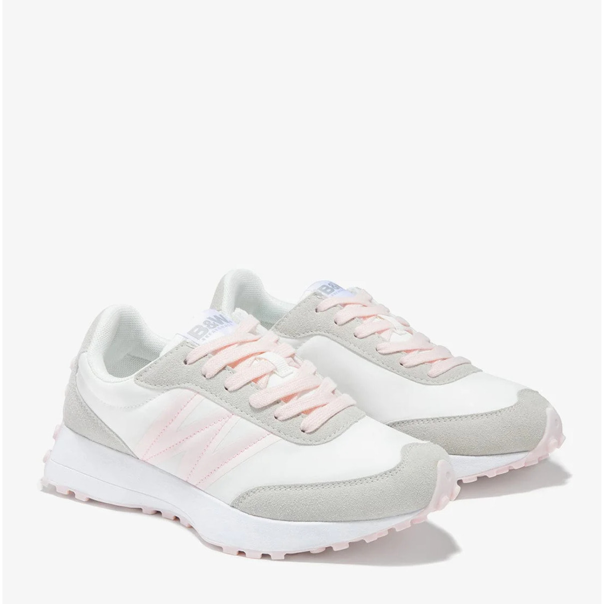 White Pink Logo Sneakers