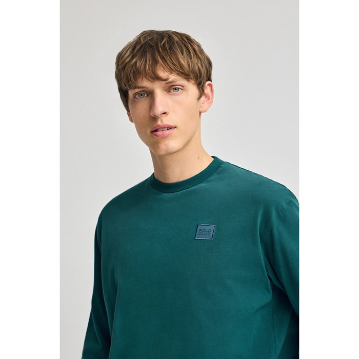 Maglietta verde azzurrino ampia con dettaglio Polo Club