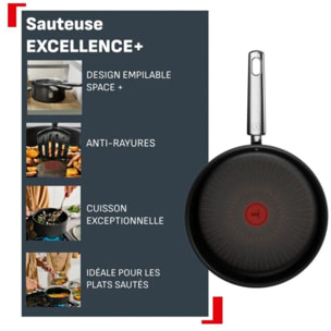 Sauteuse TEFAL 24cm Excellence + avec couvercle