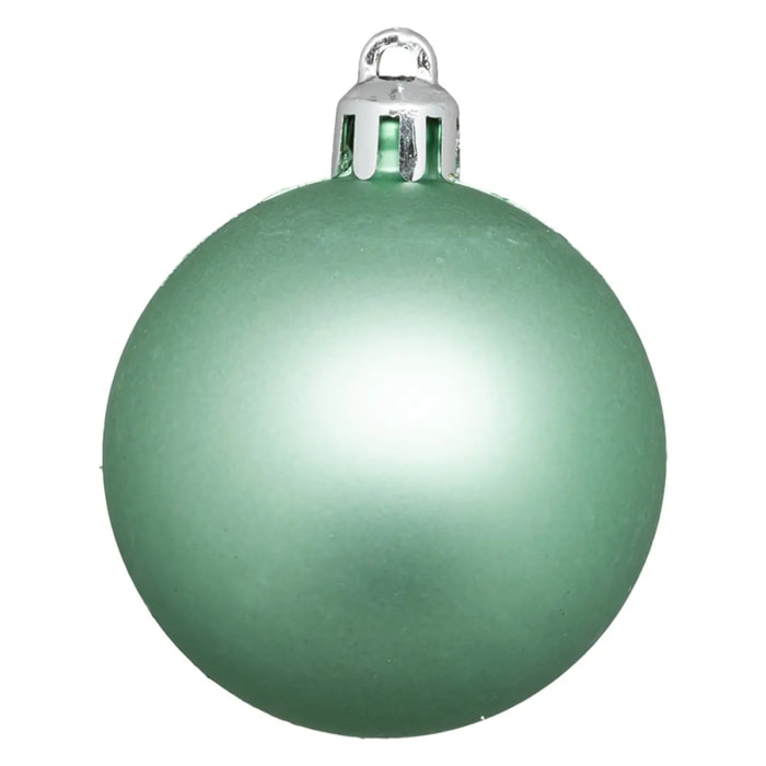 Boule de Noël plastique 50mm x5 vert amande