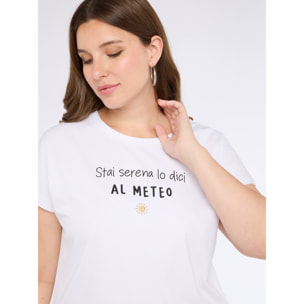 Fiorella Rubino - Camiseta de punto jersey con frase divertida - Blanco