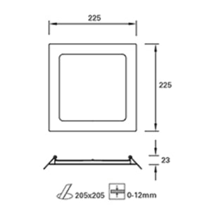 FORLIGHT Downlight Ip23 Easy Square 225Mm Led 15,5W 4000K Blanco 1507Lm
