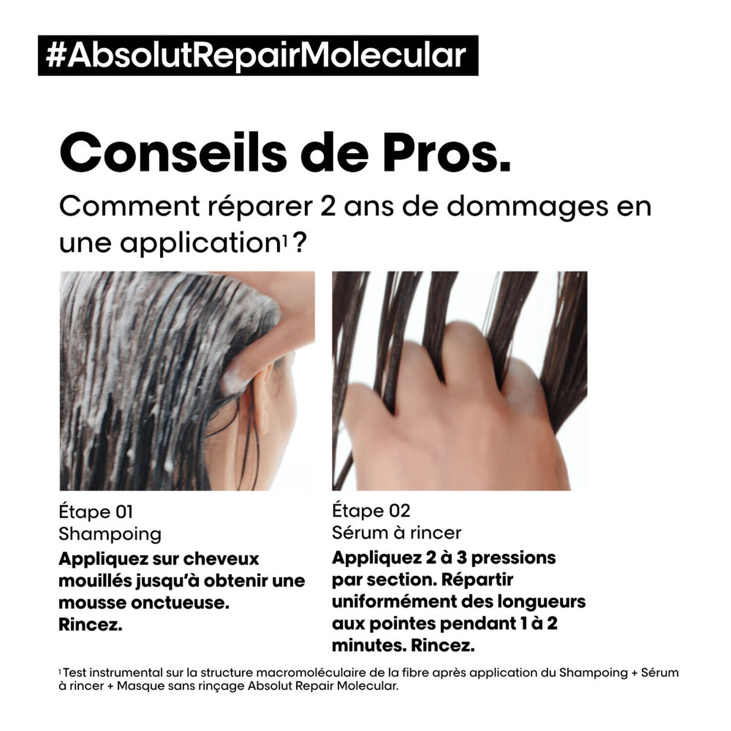 Série Expert Absolut Repair Molecular - Shampoing réparateur pour tous types de cheveux abîmés