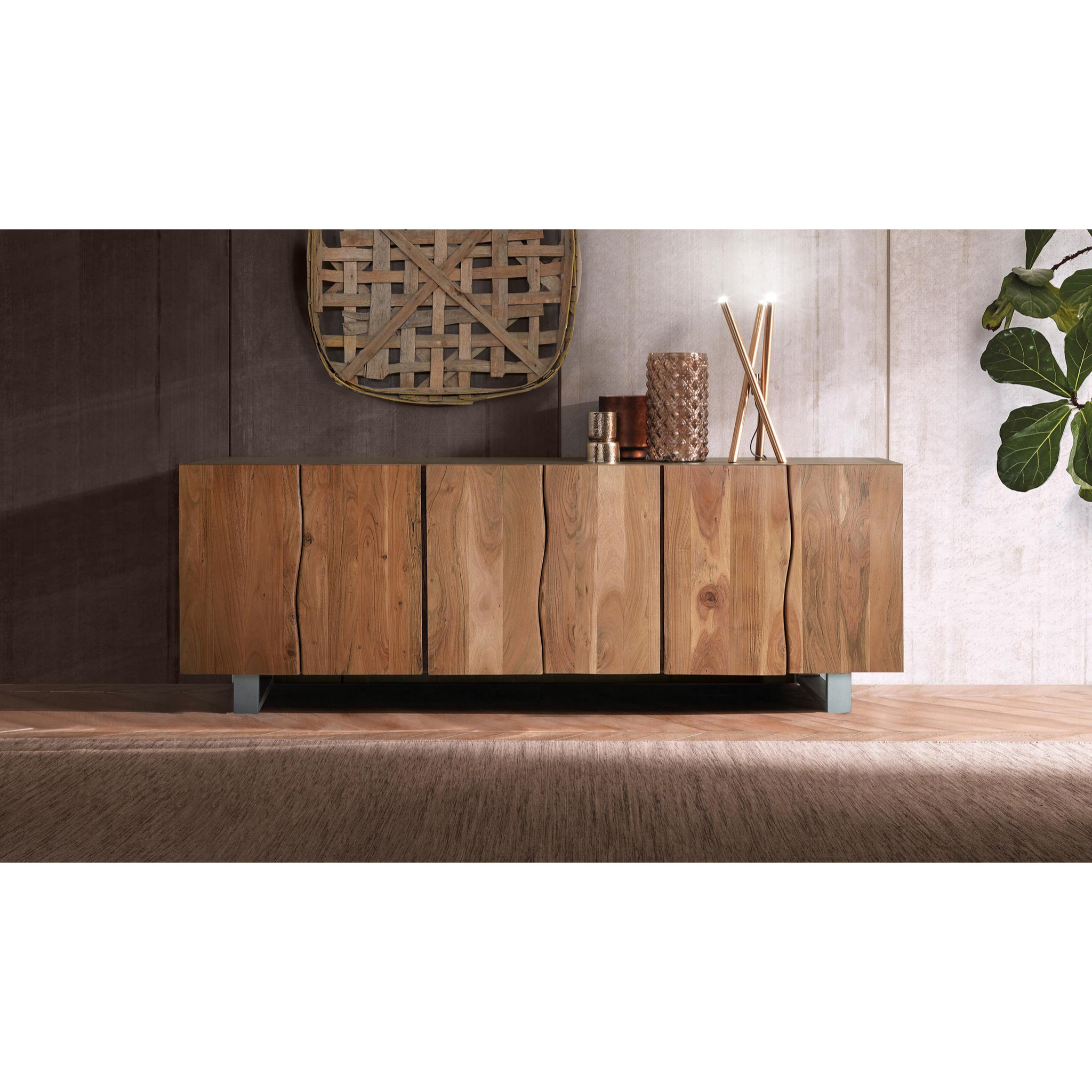 Aparador de Madera de Acacia Estilo Rústico Moderno