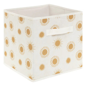 Set de 2 bacs rangements enfant "Soleil" - carton - jaune ocre