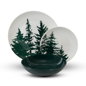 Servizio piatti 18 pezzi in ceramica - VERDE