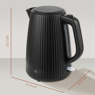 Hervidor de Agua Eléctrico 1,7 L, 2025 W, Calentador de Agua Eléctrico con Apagado Automático, Base Giratoria 360°, Filtro Antical Extraíble, Negro