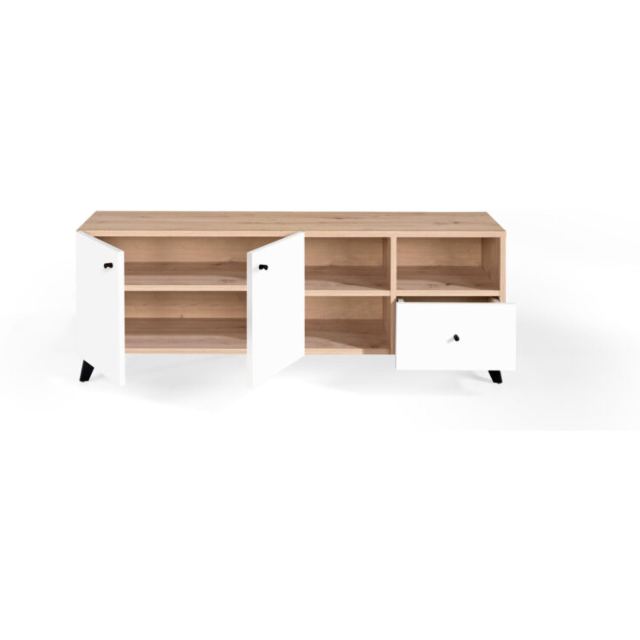 Mueble de TV – Roble Amazonas y blanco polar